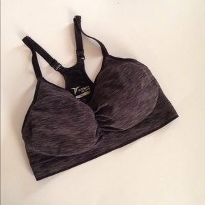 Gray/black sports bra