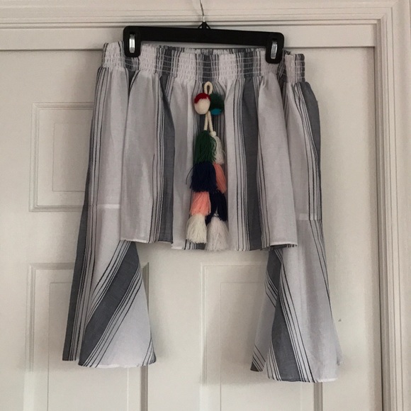 ANTHROPOLOGIE Off the Shoulder Striped Top - Picture 2 of 5