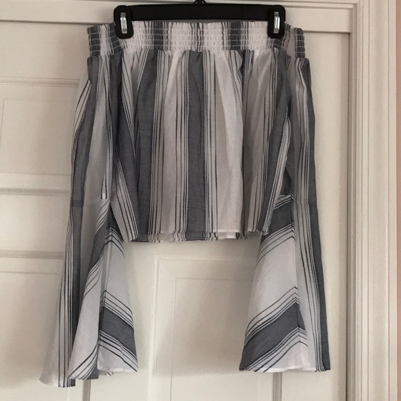 ANTHROPOLOGIE Off the Shoulder Striped Top - Picture 3 of 5