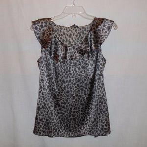 Ann Taylor Sz S Beautiful Silk Blend Blouse Animal Print