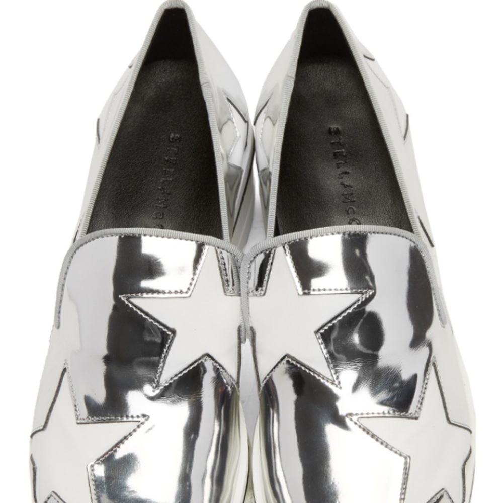Stella McCartney Silver Binx Star Platform Sneaker