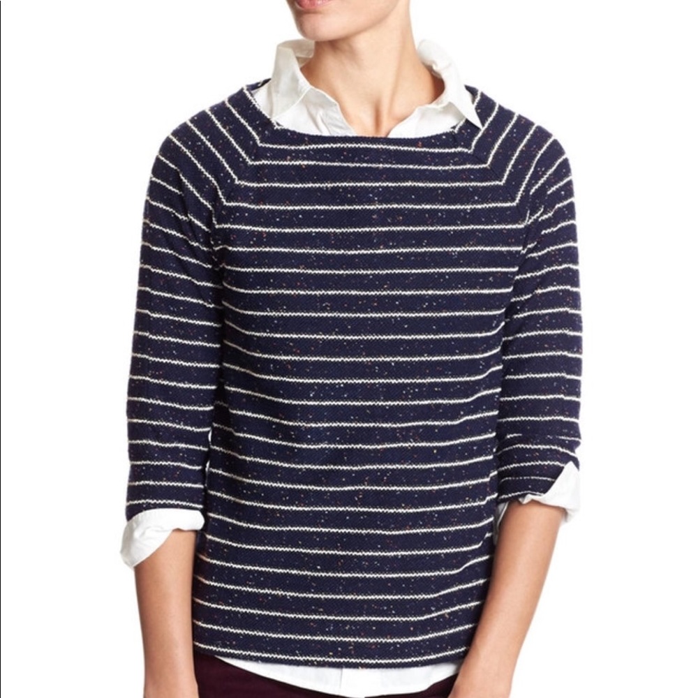 BANANA REPUBLIC worn once blue w gold thread knit