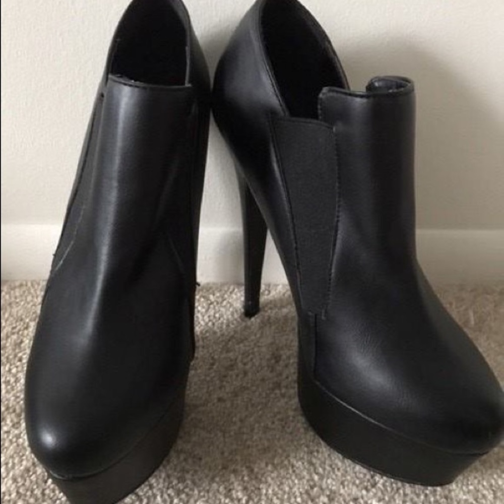Black stiletto booties