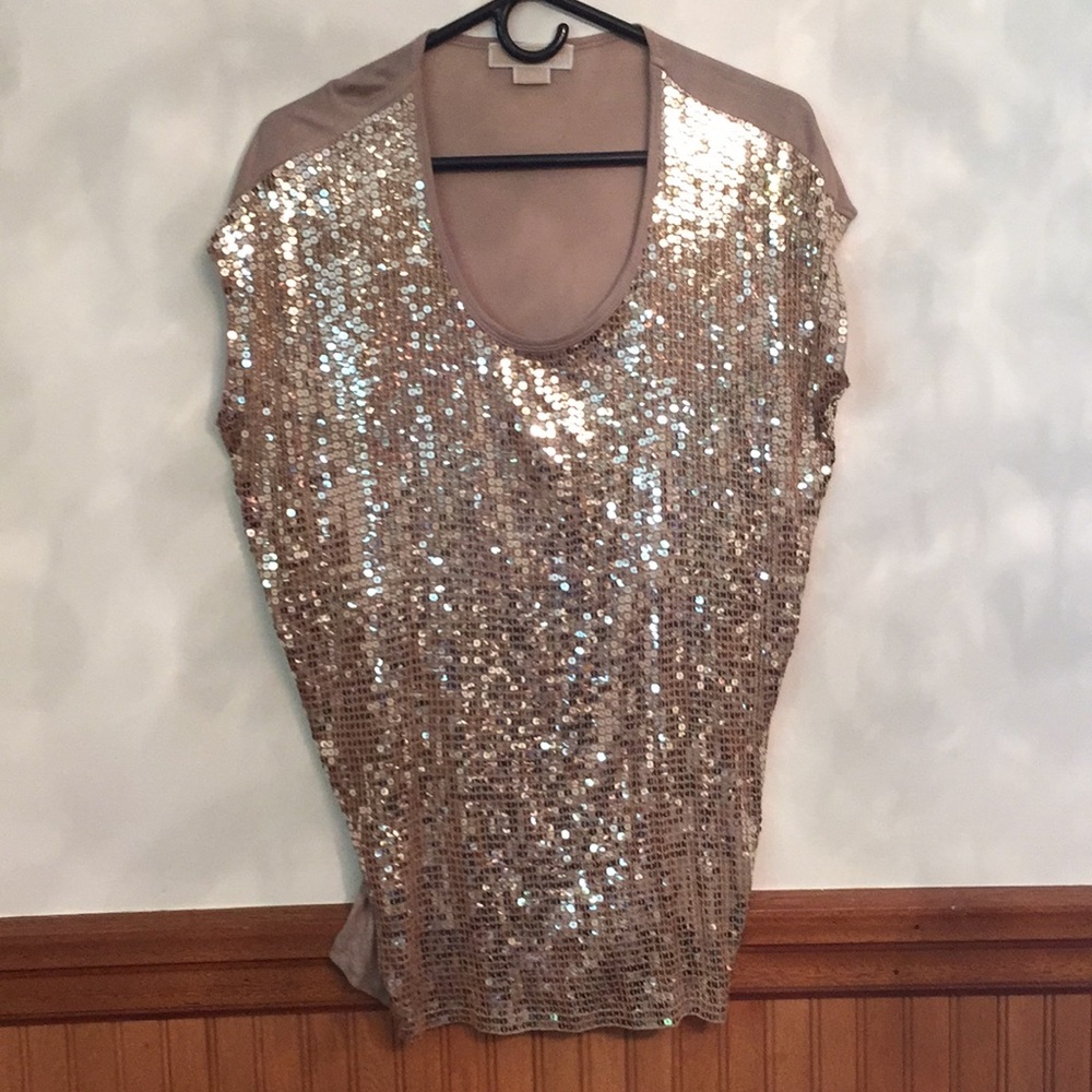 Michael Kors oversized Tee with Gold sequins