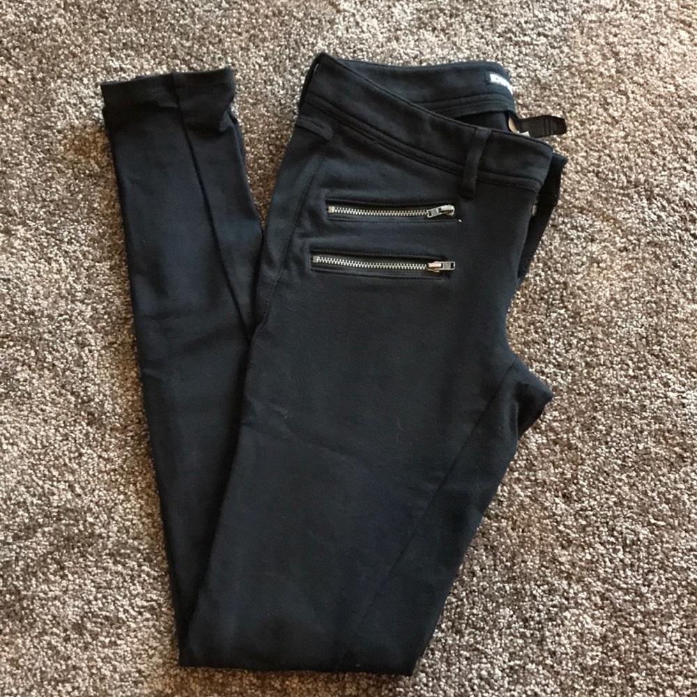 Express black ankle-zip jean leggings