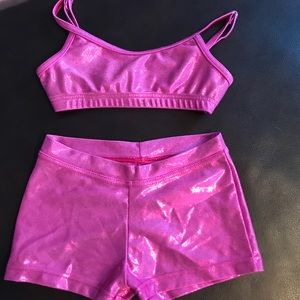 Girl's Capezio Dance Shorts & Camisole Bra Top.