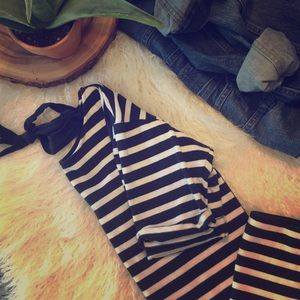 H & M L.O.G.G. Navy and White Stripped Dress