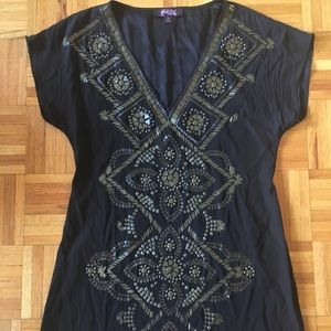 Unique beaded black Hale Bob dress.