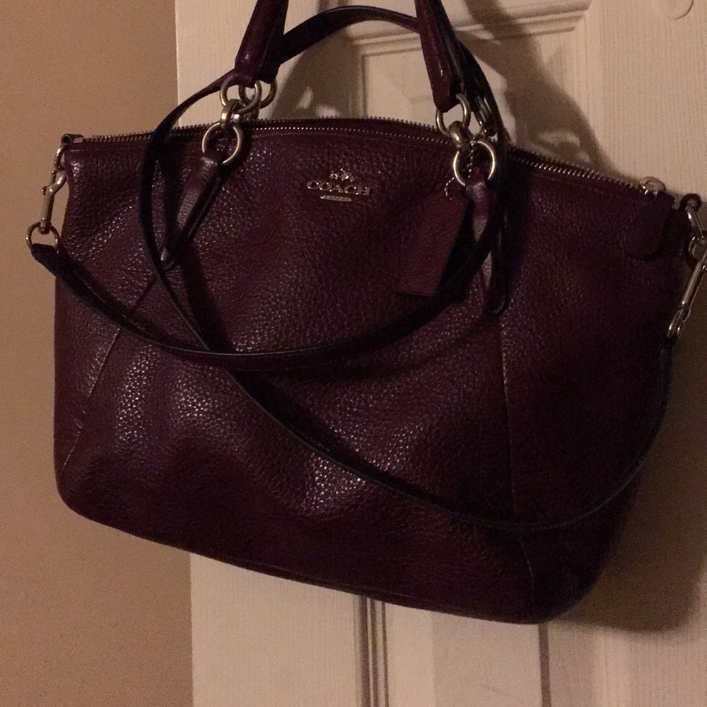 Beautiful eggplant color Coach handbag