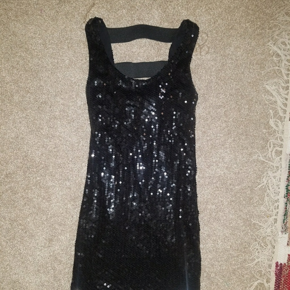 Black sequin dress