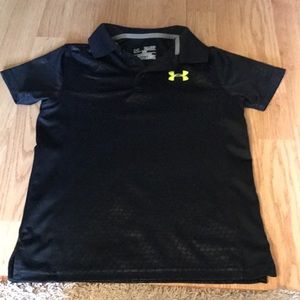 Boys black under armour collar shirt