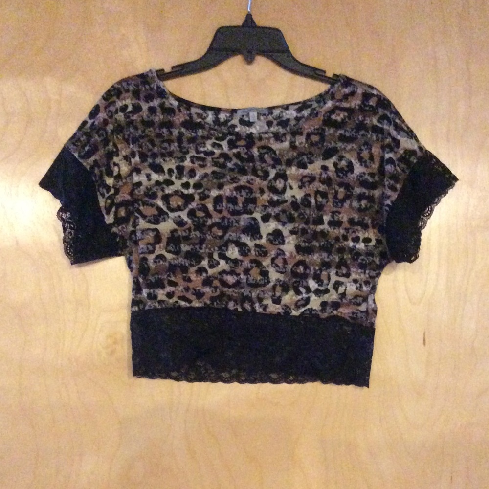 Leopard and Lace Crop Top