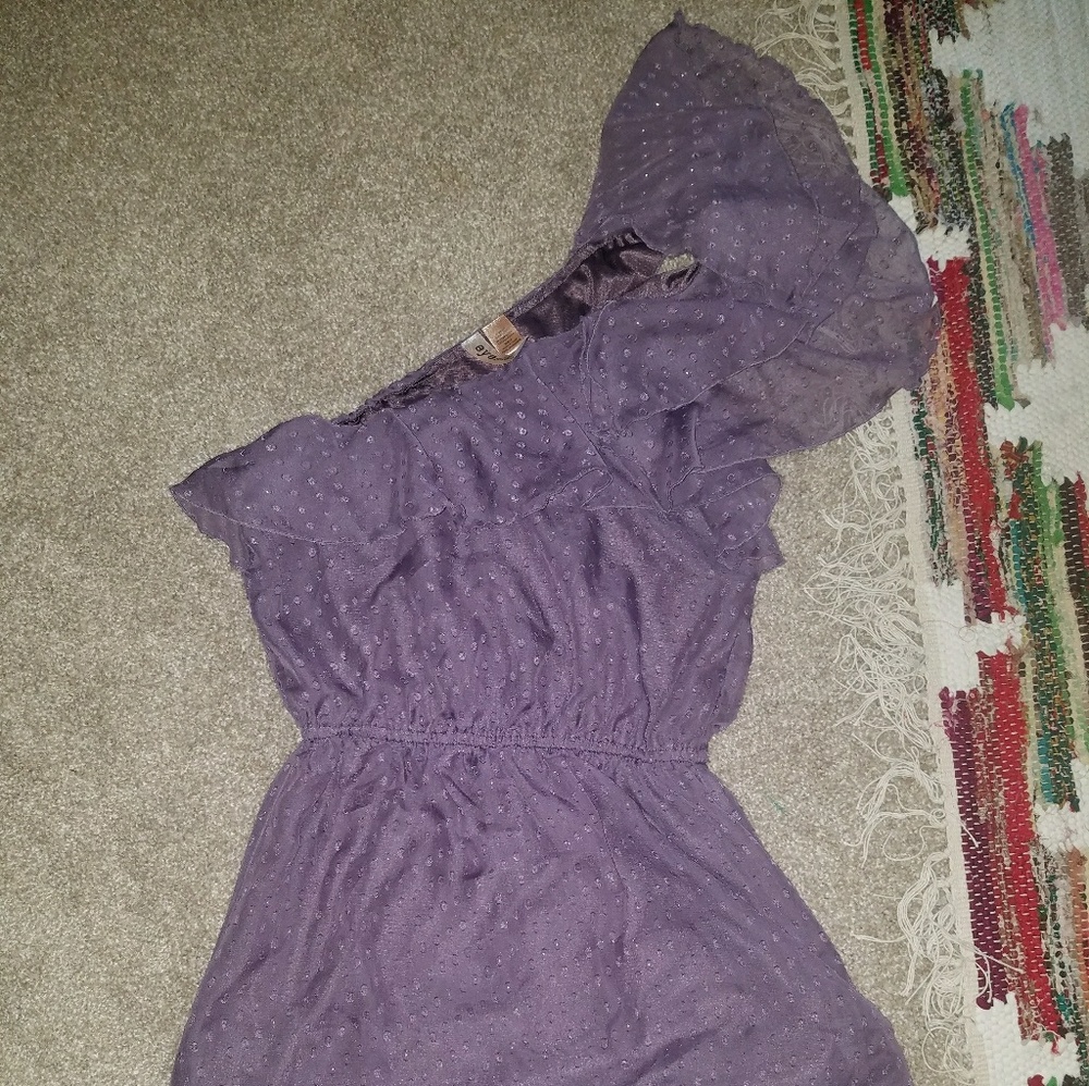 Purple one shoulder dress!