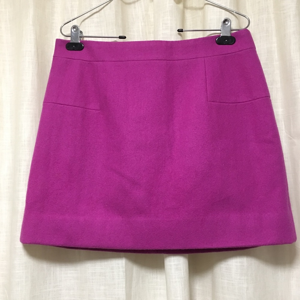 J. Crew magenta wool mini skirt
