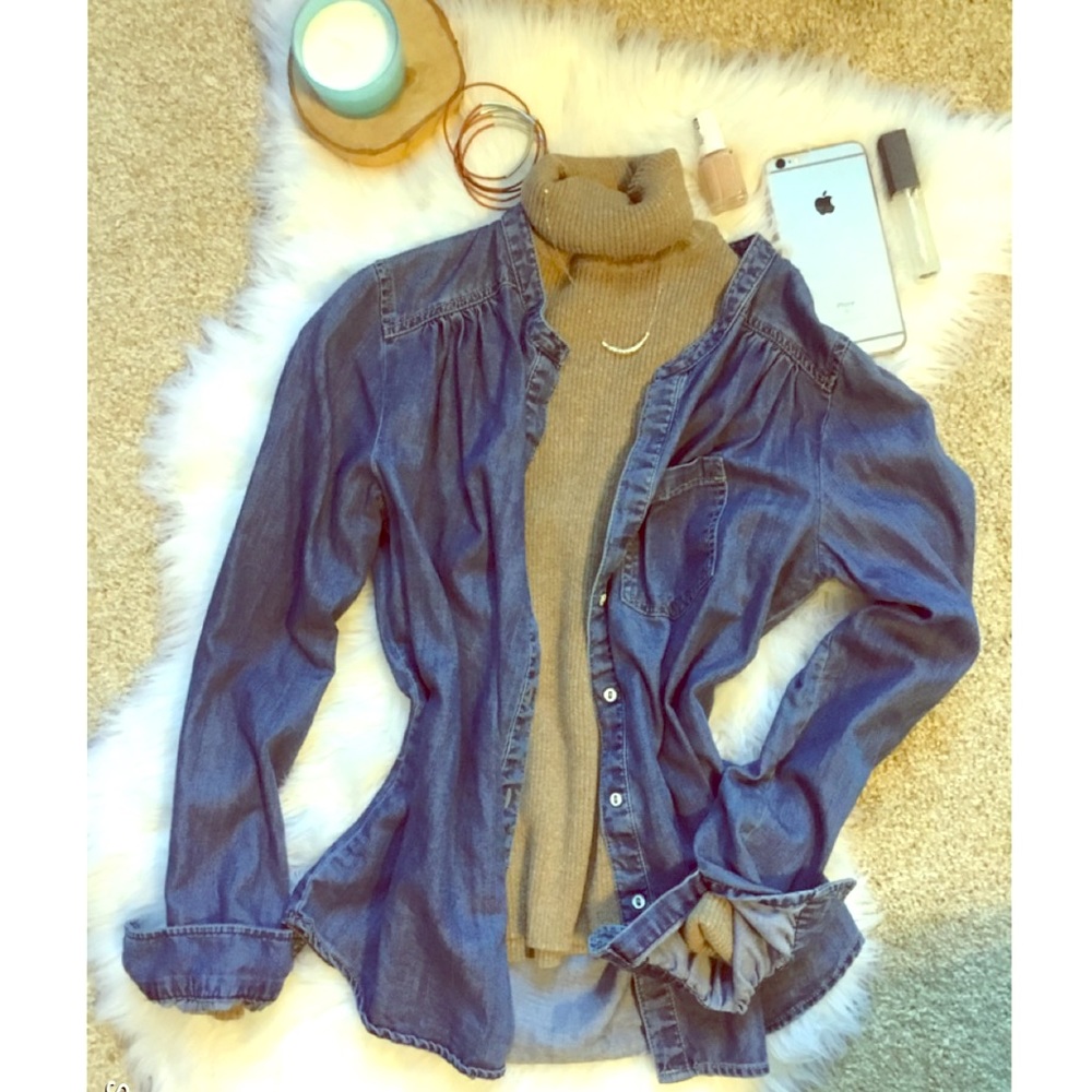 KENAR Denim Button Down Jacket Small