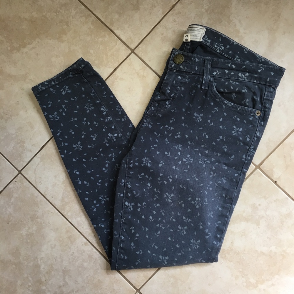 Anthropologie Current Elliott floral skinny jeans