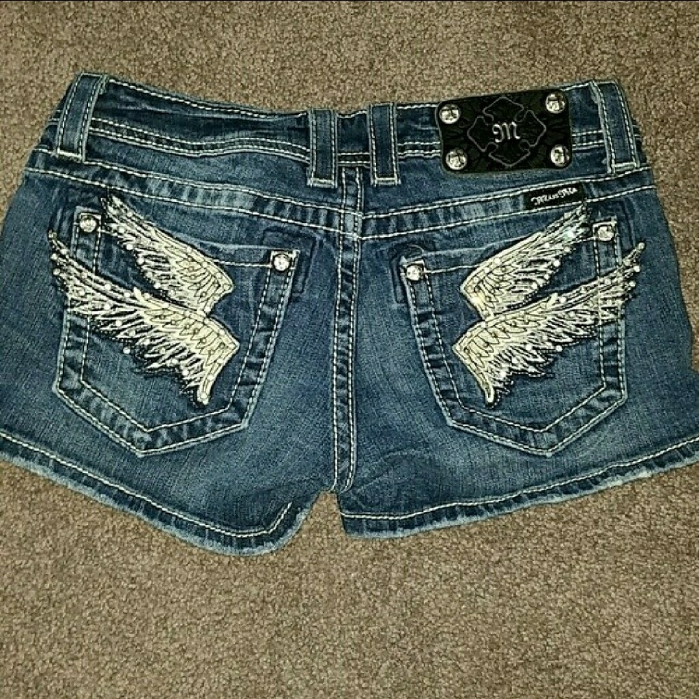 Miss Me Leather Pocket Detail Shorts