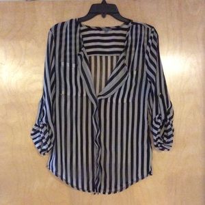 Striped Sheer Blouse
