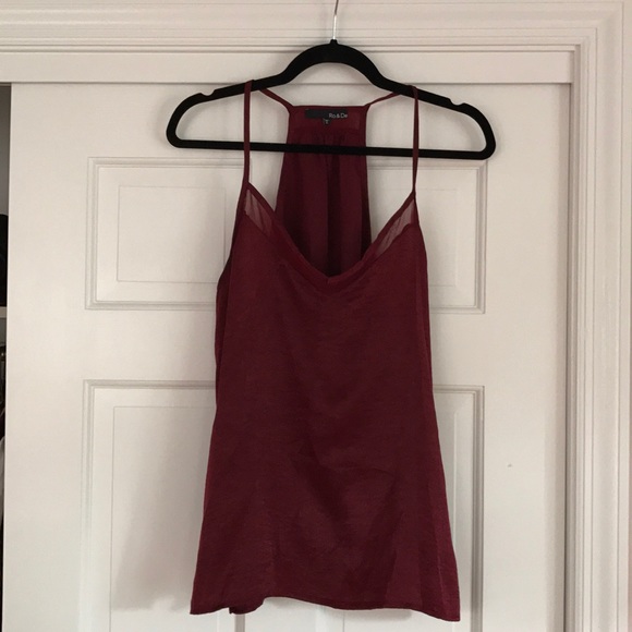 Ro & De Burgundy Racerback Tank Top. Sz M - Picture 2 of 4