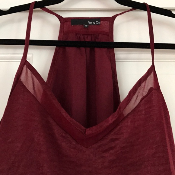 Ro & De Burgundy Racerback Tank Top. Sz M - Picture 3 of 4