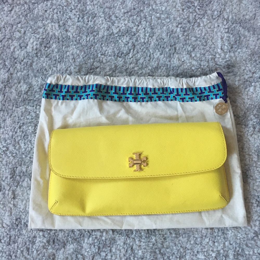 Yellow Tory Burch Clutch
