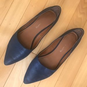 Franco Sarto Blue Leather Heath Flats (Size 8)
