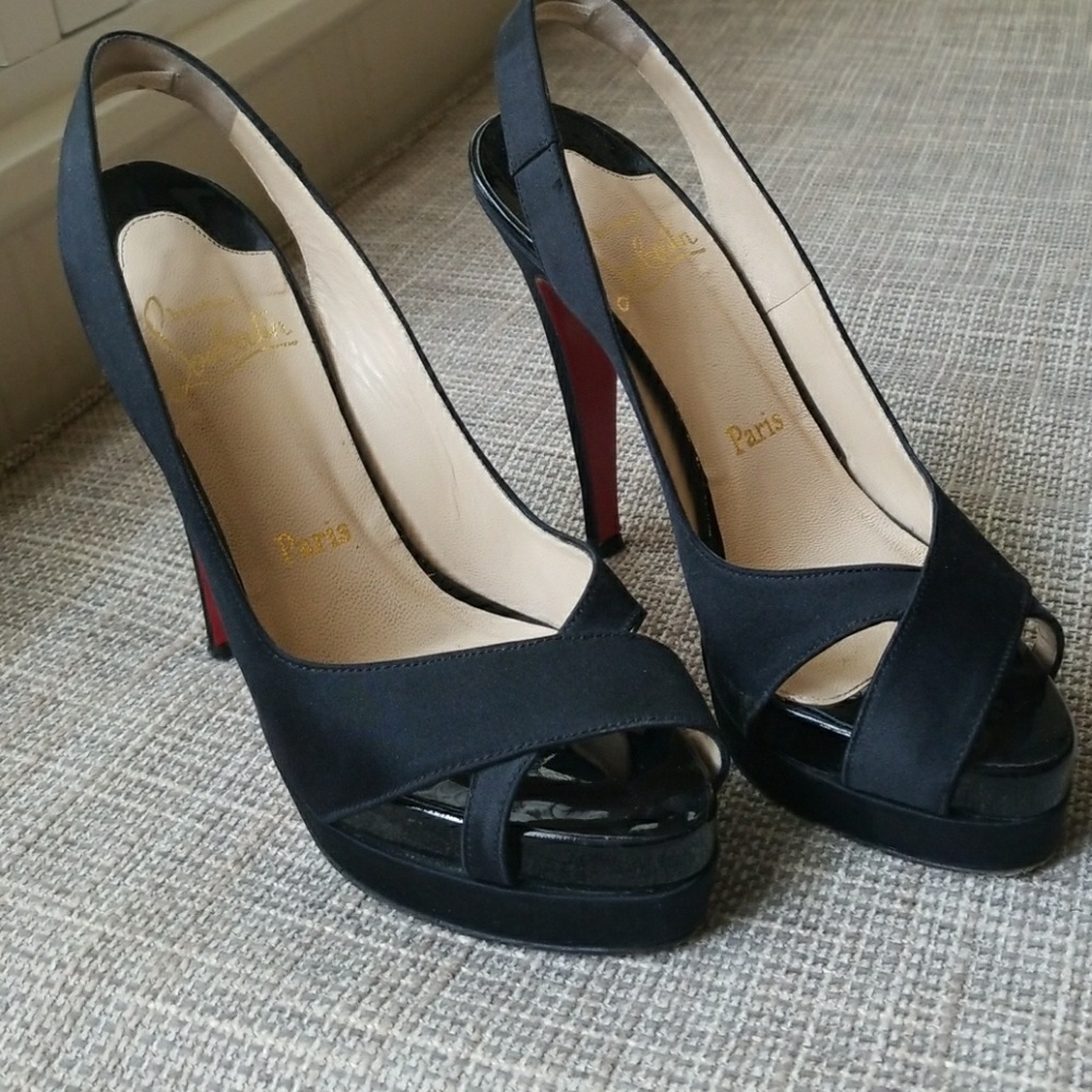 Christian Louboutin Prive Black Sandals Sz 37
