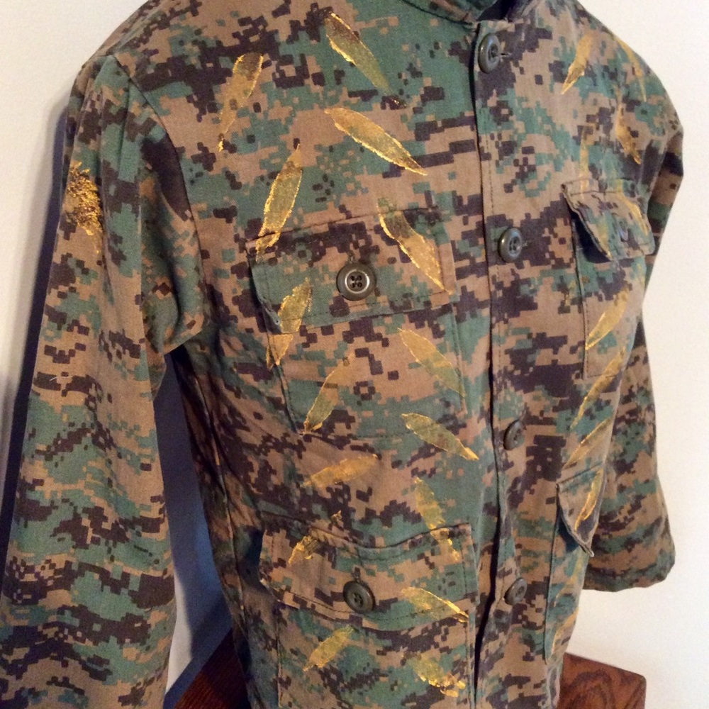 Hand-painted Boho Camouflage Military Jacket!