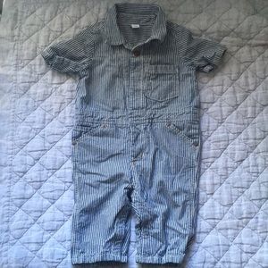 Gap 1969 brand denim stripe mechanic suit 12-18m
