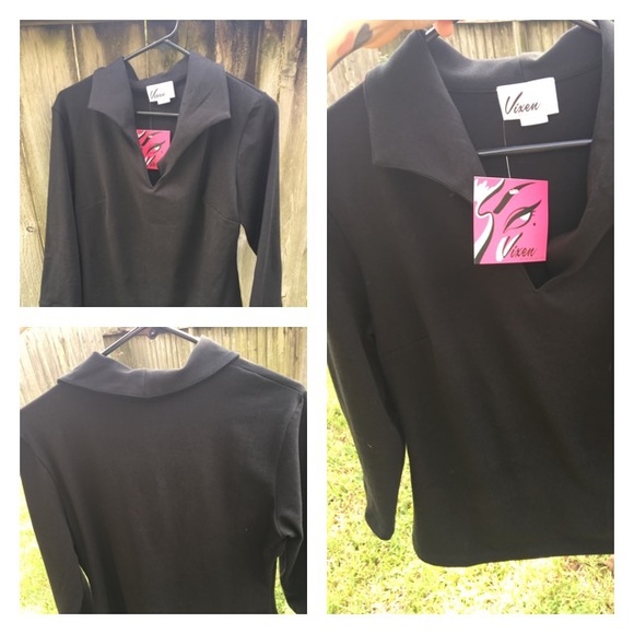 SOLD!👍🏻Vixen by Micheline Pitt Black Raven Top - Picture 5 of 5