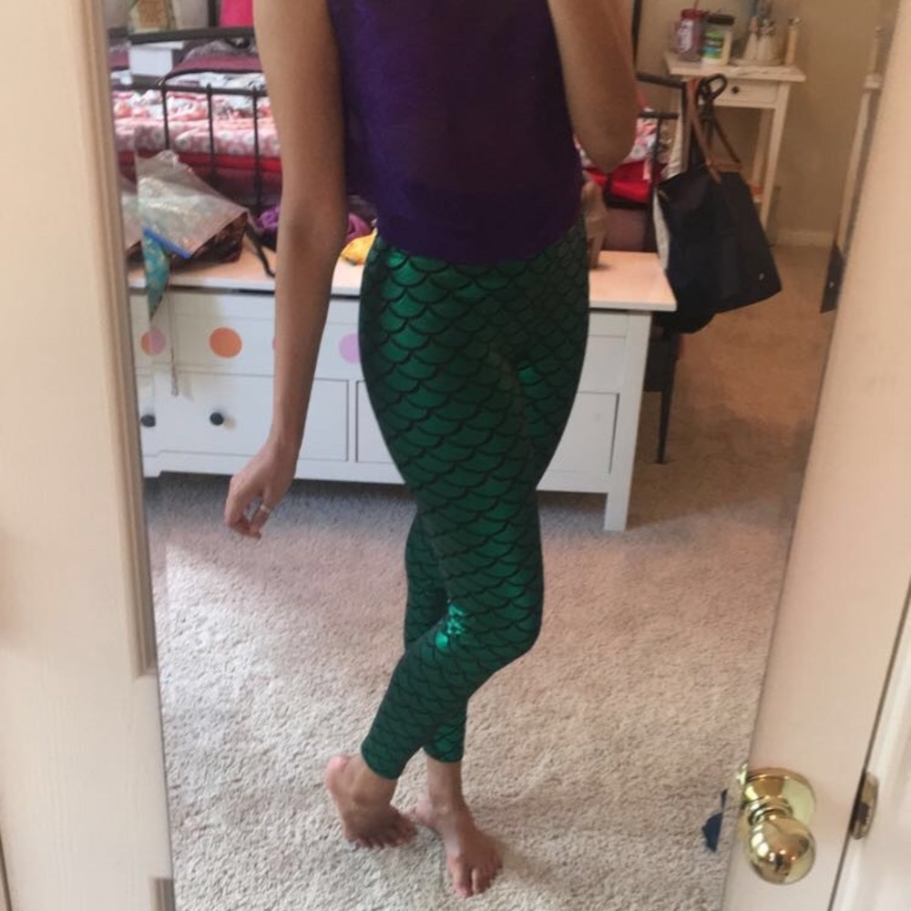 Mermaid leggings in green