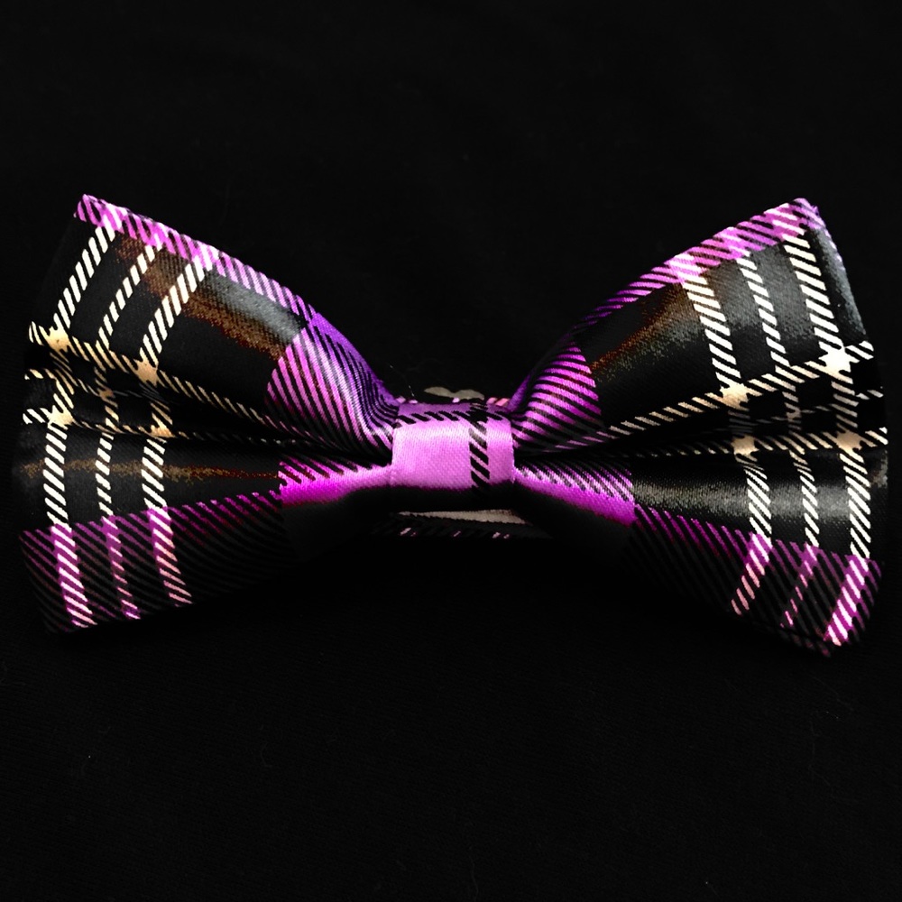 Purple Plaid Bow Ties