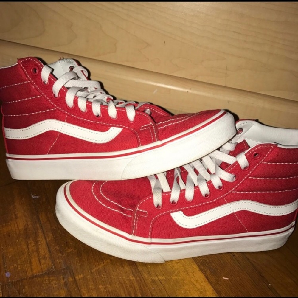 Red Vans SK8-HI Slim