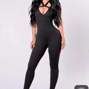 fashion nova black overalls