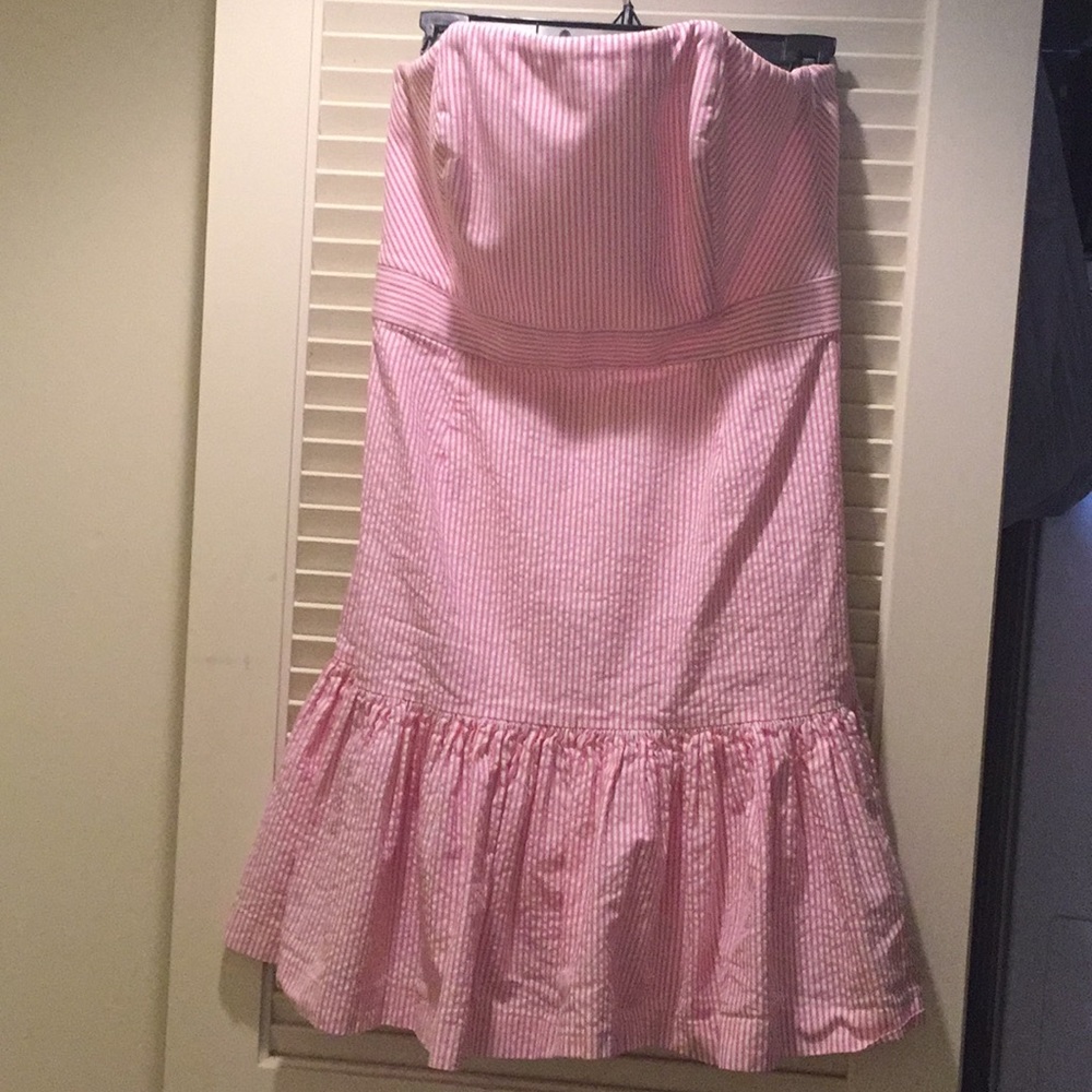 Vineyard Vines Strapless Seer Sucker Dress