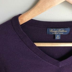 Brooks Brothers Saxxon Wool V-Neck Sweater