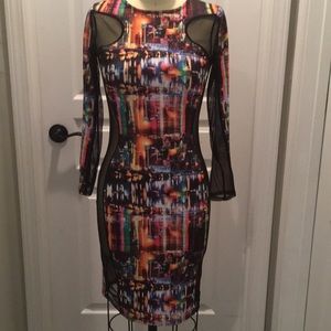 Graffiti Mesh insert Dress