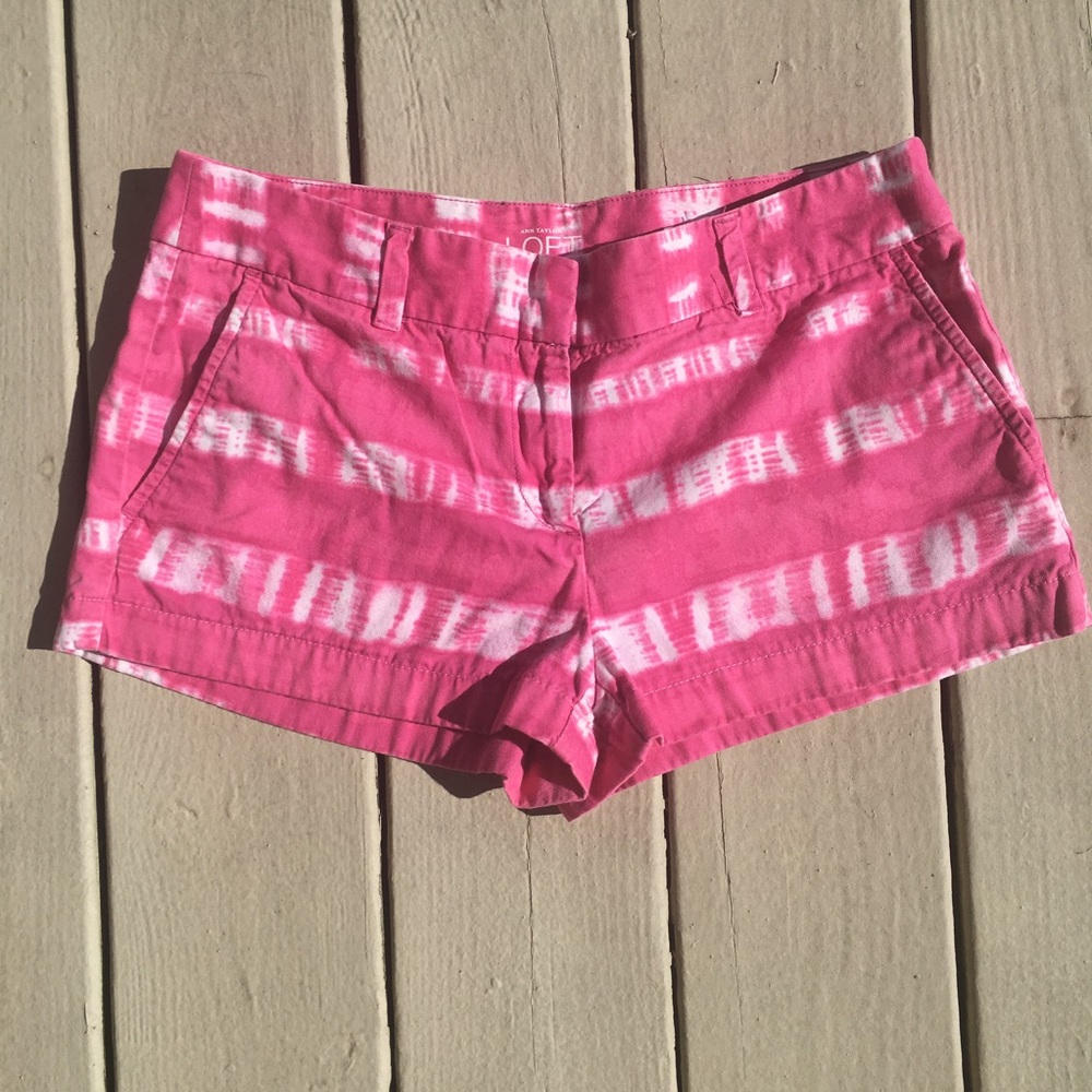LOFT Pink Tie-Dye Shorts