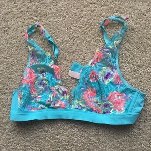 Pink VS Bright Blue Tropical Bralette