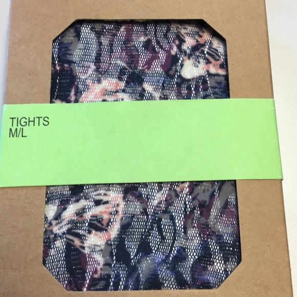 Urban Outfitters Navy Floral Forest Pattern Tights - Picture 4 of 5