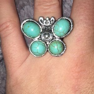 Gorgeous turquoise butterfly ring