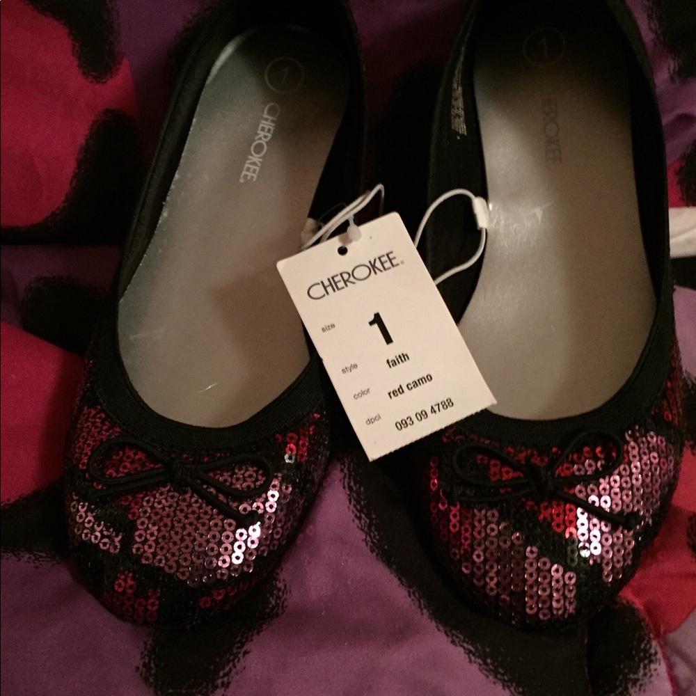 Girls Sequined Flats, NWT