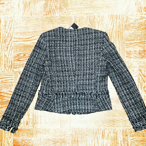 Karl Lagerfeld Paris Tweed Jacket Sz 2 - Picture 3 of 5