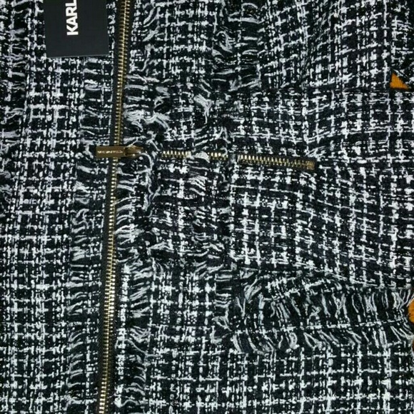 Karl Lagerfeld Paris Tweed Jacket Sz 2 - Picture 4 of 5