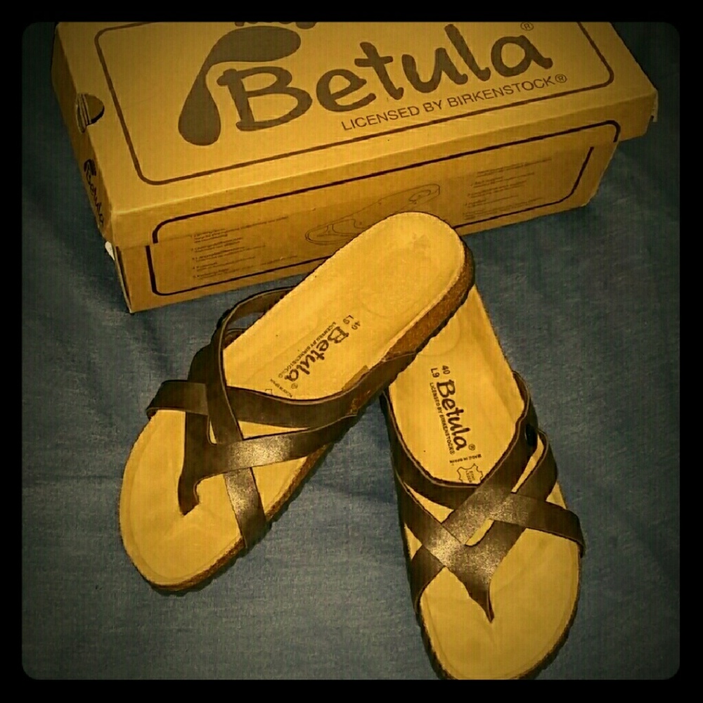 NWT/NIB Betula by Birkenstock Golden Brown Sandals