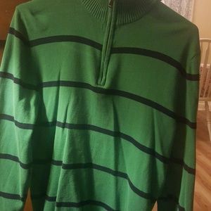 Old Navy Sweaters - Green & navy striped quarter zip Old Navy Sweaters - Green & navy striped quarter zip