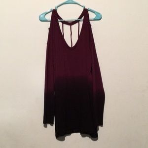 Plum Ombré V-Neck Sweater