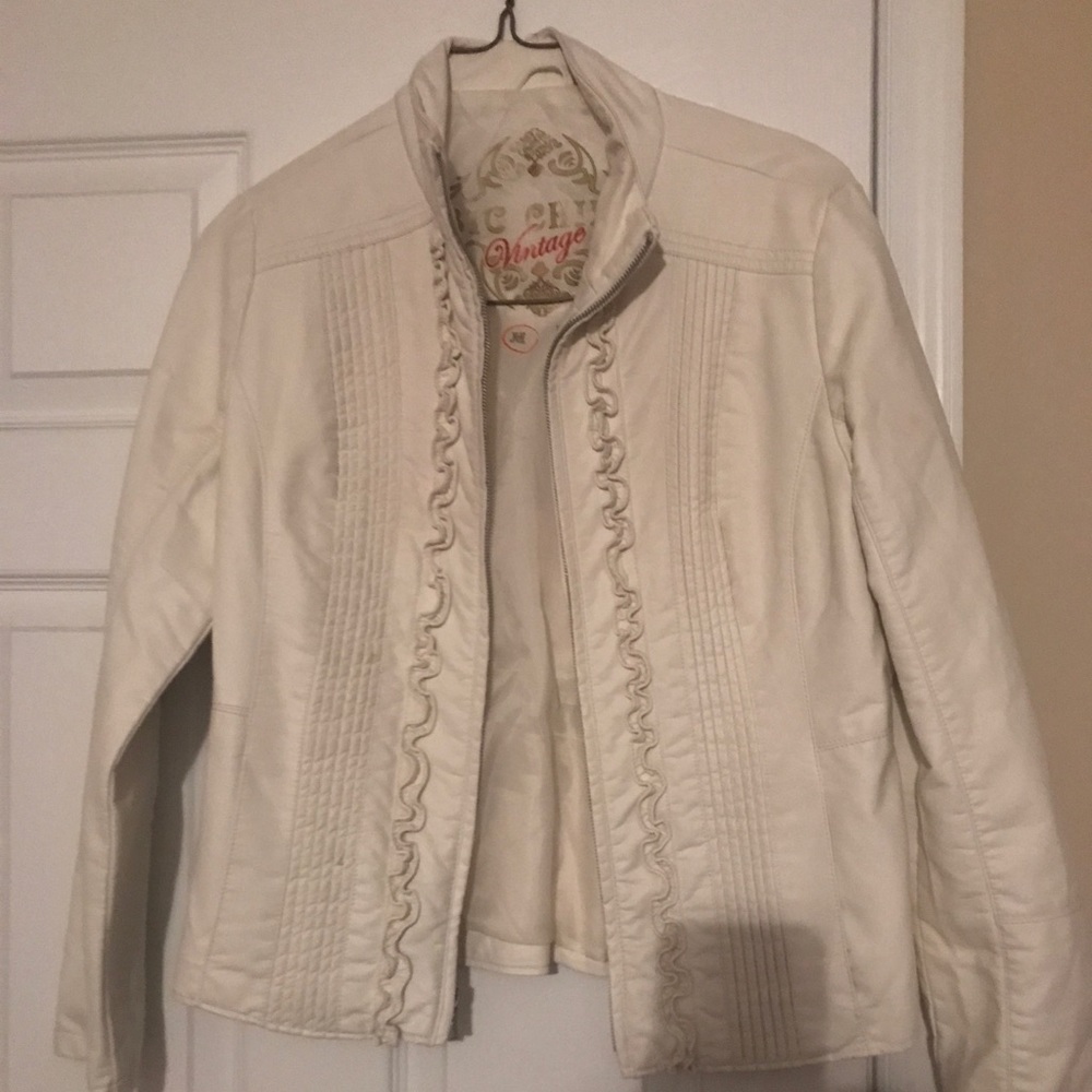 Cream faux Leather jacket