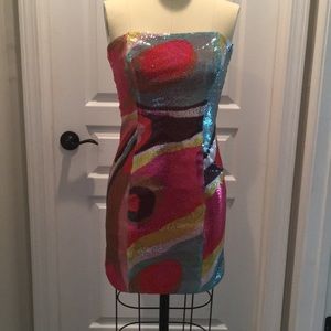 Strapless Sequin Mini Dress