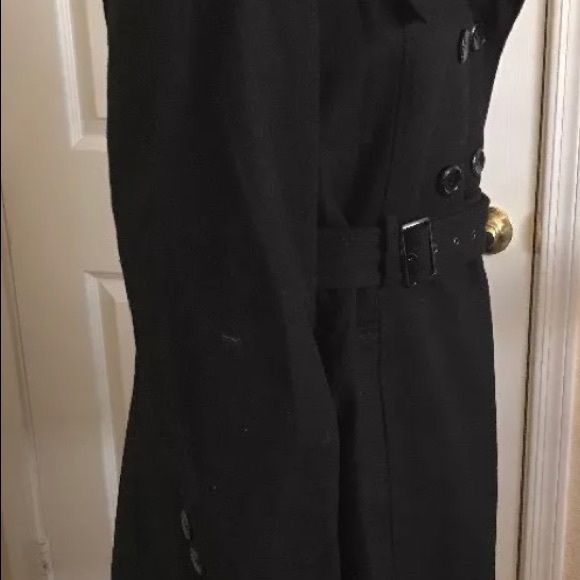 Guess Belted Peacoat Wool Blend Black XL - Picture 5 of 7